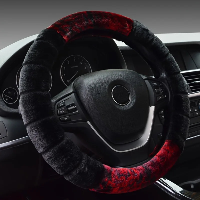 Women's Winter Plush Steering Wheel Cover – Heart Ear Design