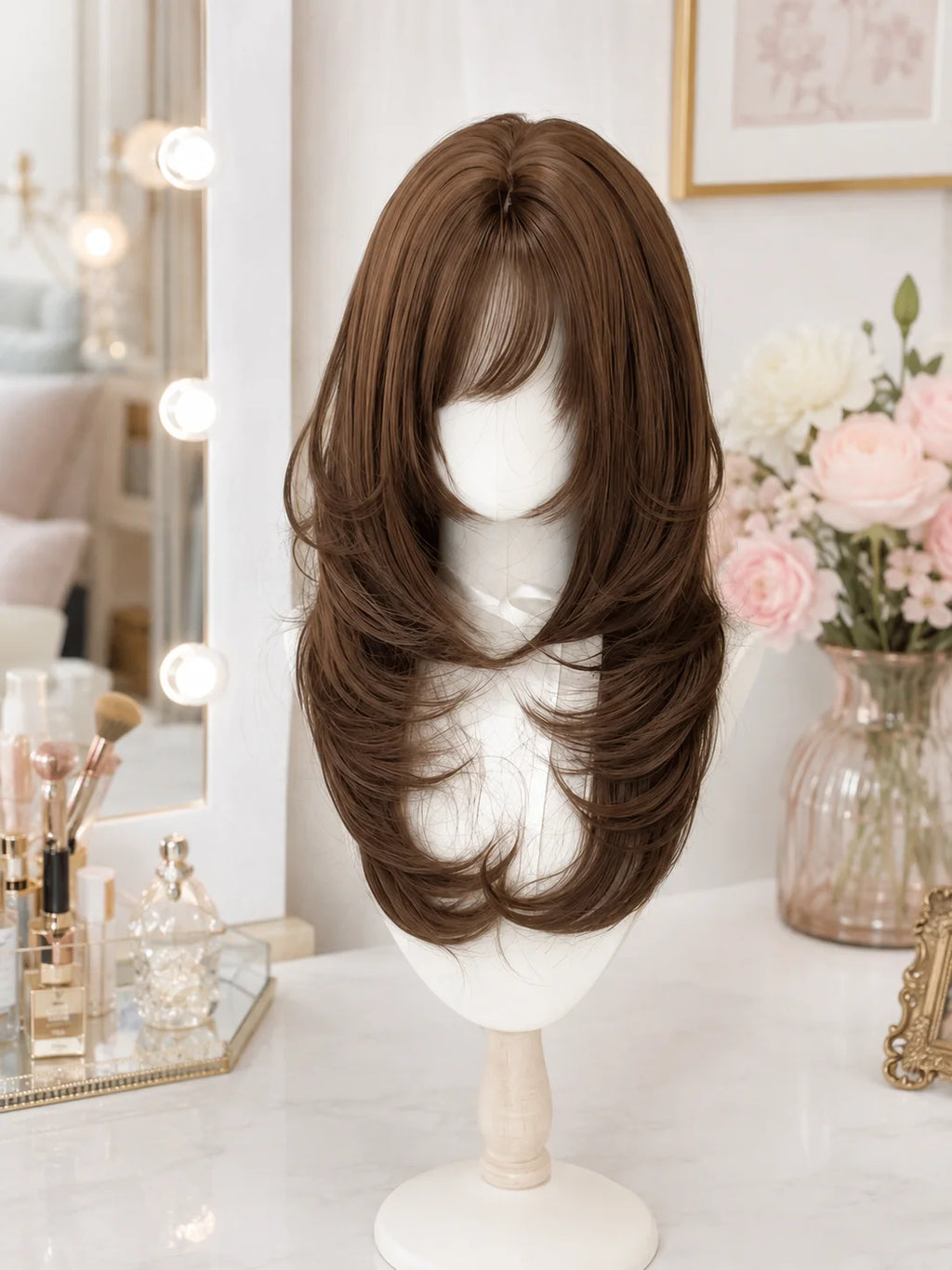 Lolita Curly Wig – Chocolate Brown Long Wavy Full Cap