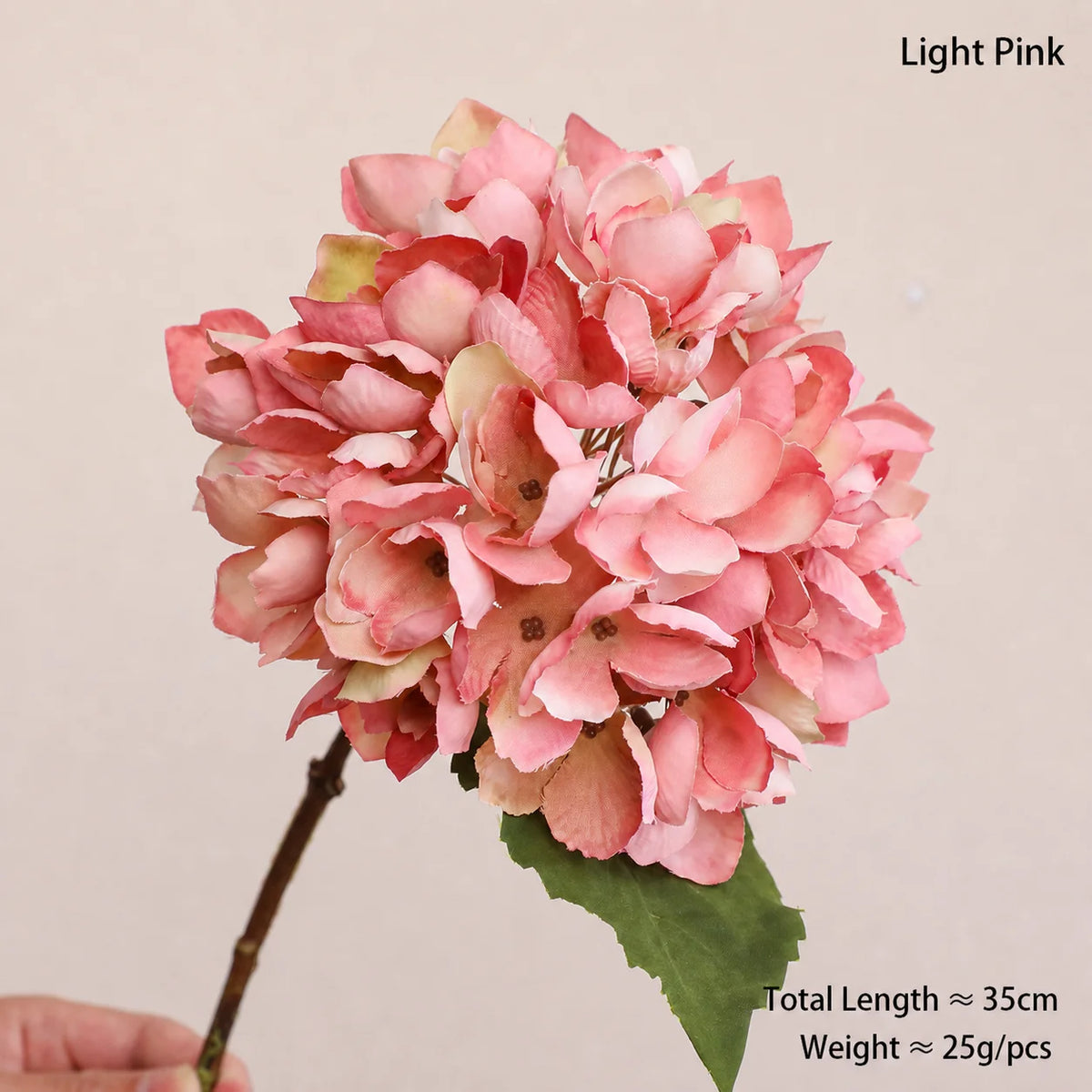 Silk Artificial Hydrangea Single Stem – 14 Colors | Fake Flower