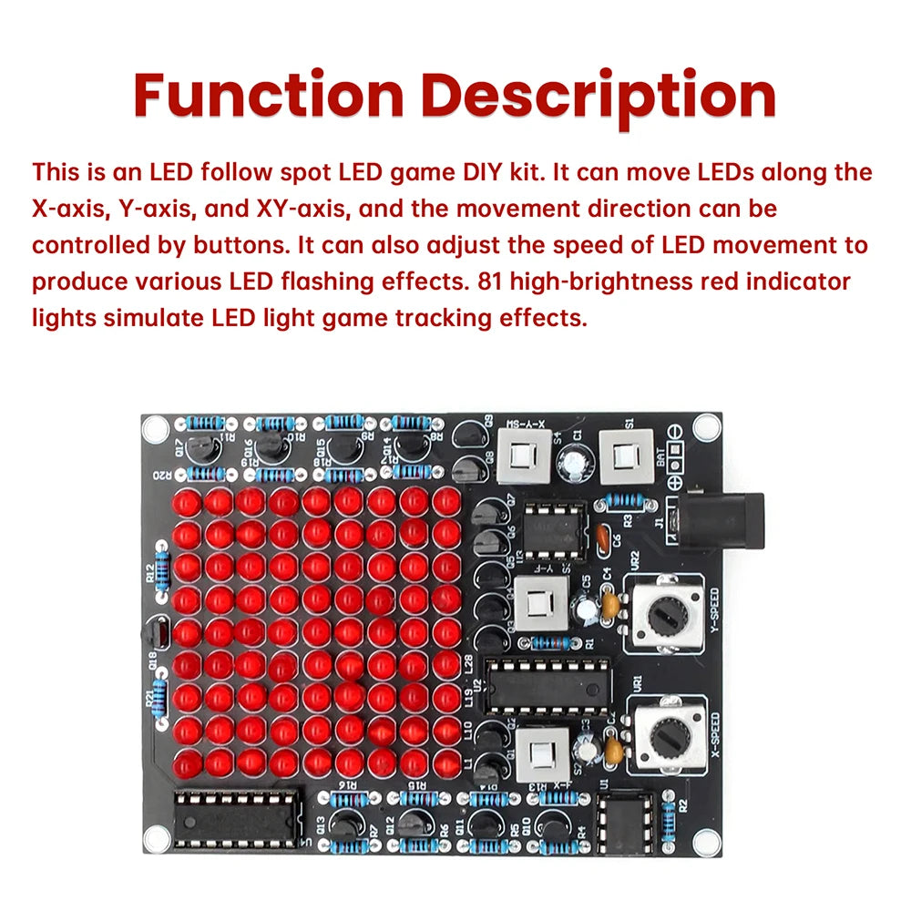 DIY LED Follow Spot Soldering Kit – 81 LEDs X/Y-Axis