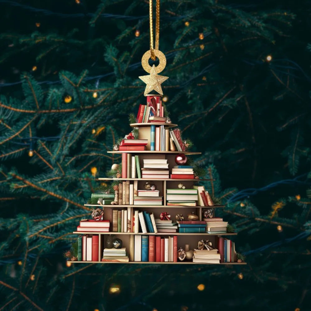 Acrylic Book Christmas Ornament – Book Lover Holiday Gift