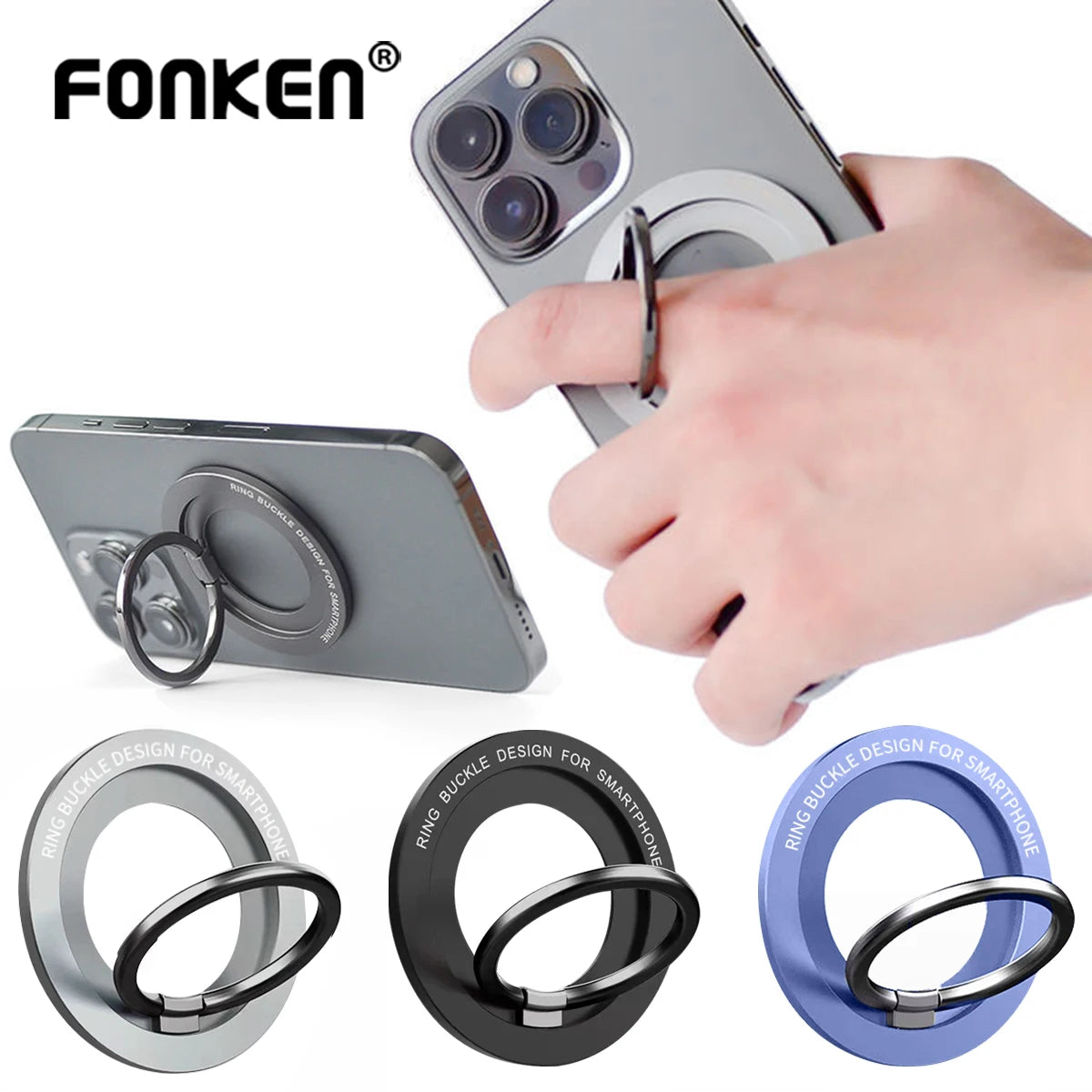 Rotatable Magnetic Phone Ring Holder – MagSafe Finger Grip