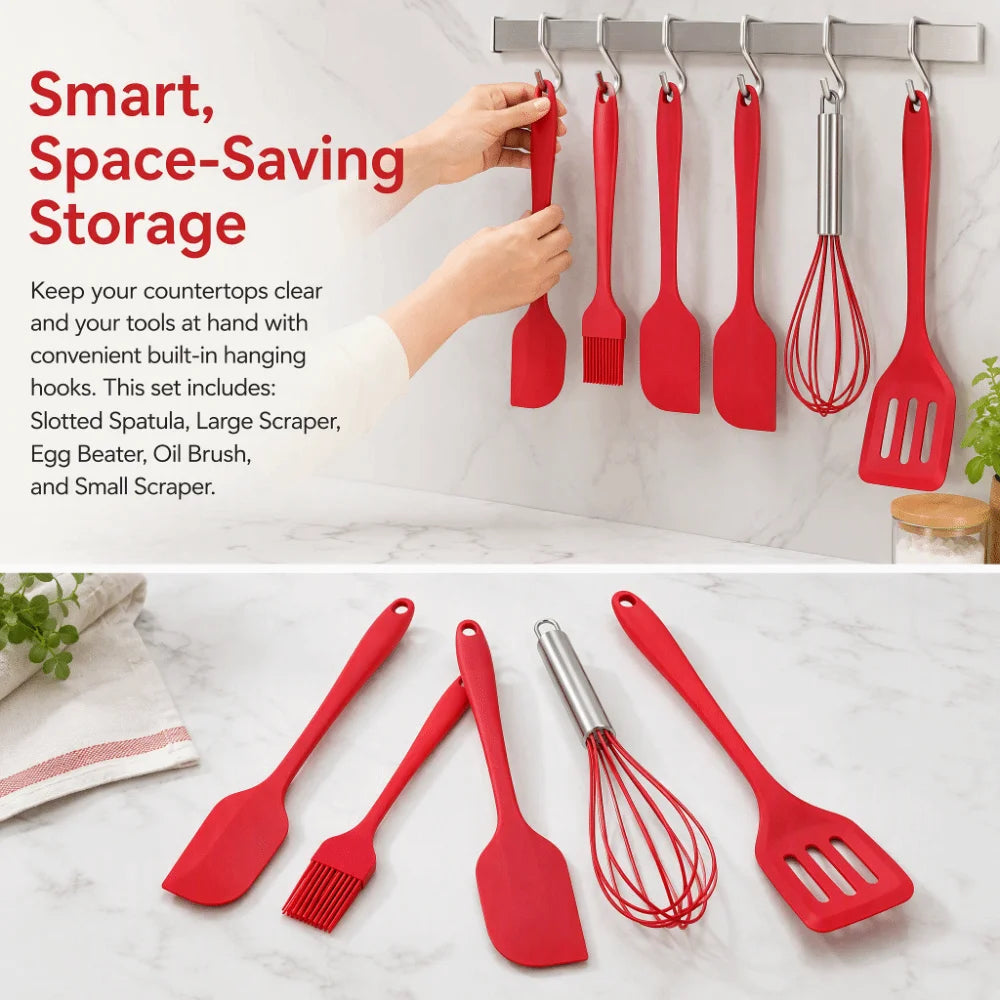 5-Piece Silicone Kitchen Utensil Set – Heat-Resistant Cooking Tools