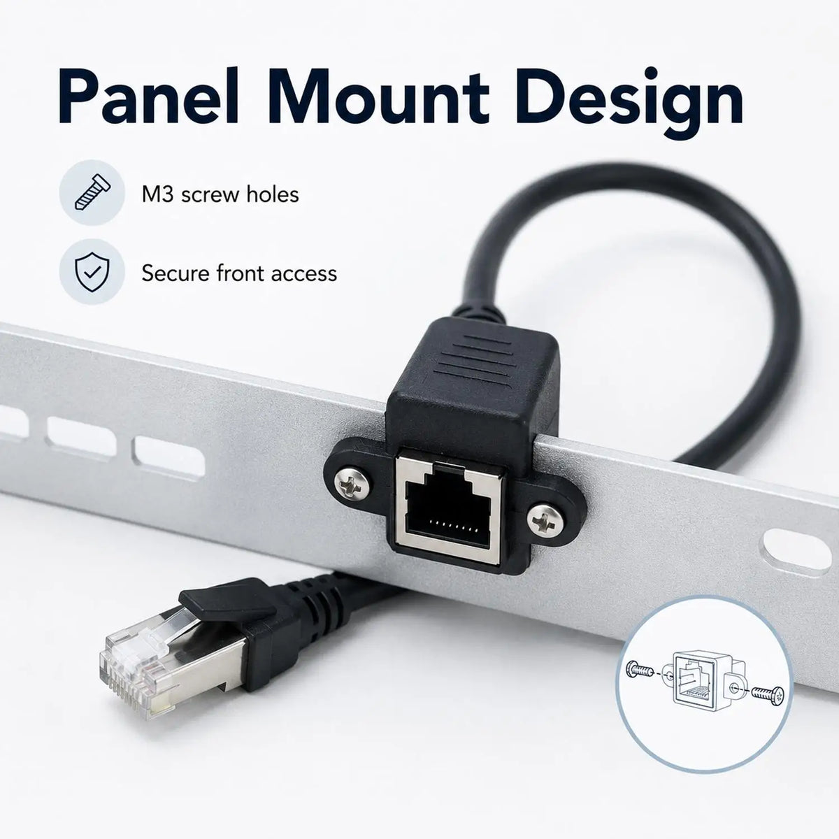 Shielded RJ45 Cat5e Cat6e Ethernet Extension Cable Male Female