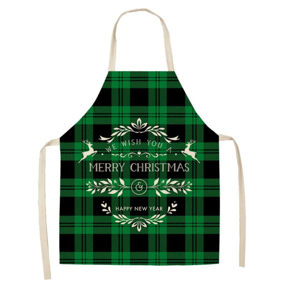 Christmas Holiday Kitchen Apron – Festive Bib Apron for Baking