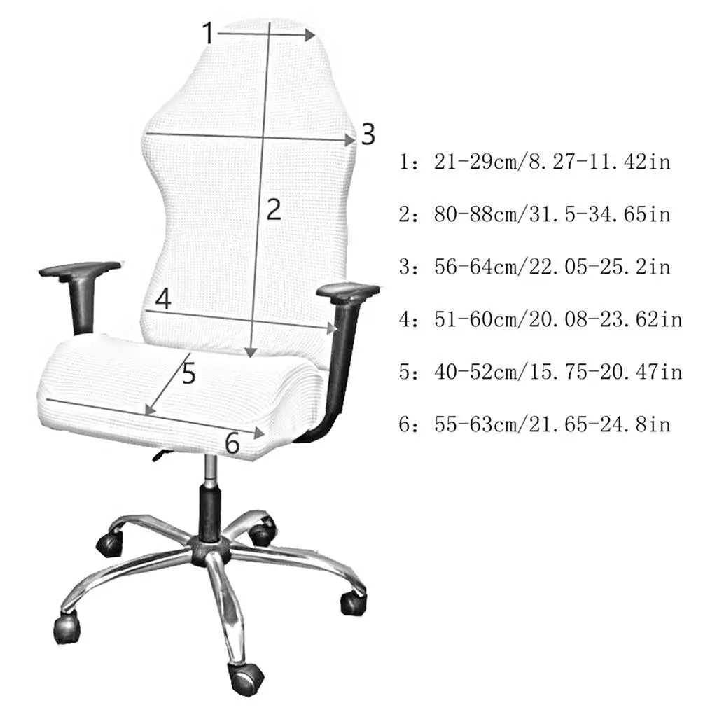 Stretchy Polyester Office Chair Slipcover Set + Armrest Covers