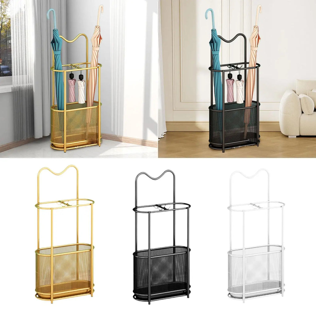 Modern Iron Umbrella Stand | Waterproof Freestanding Rack