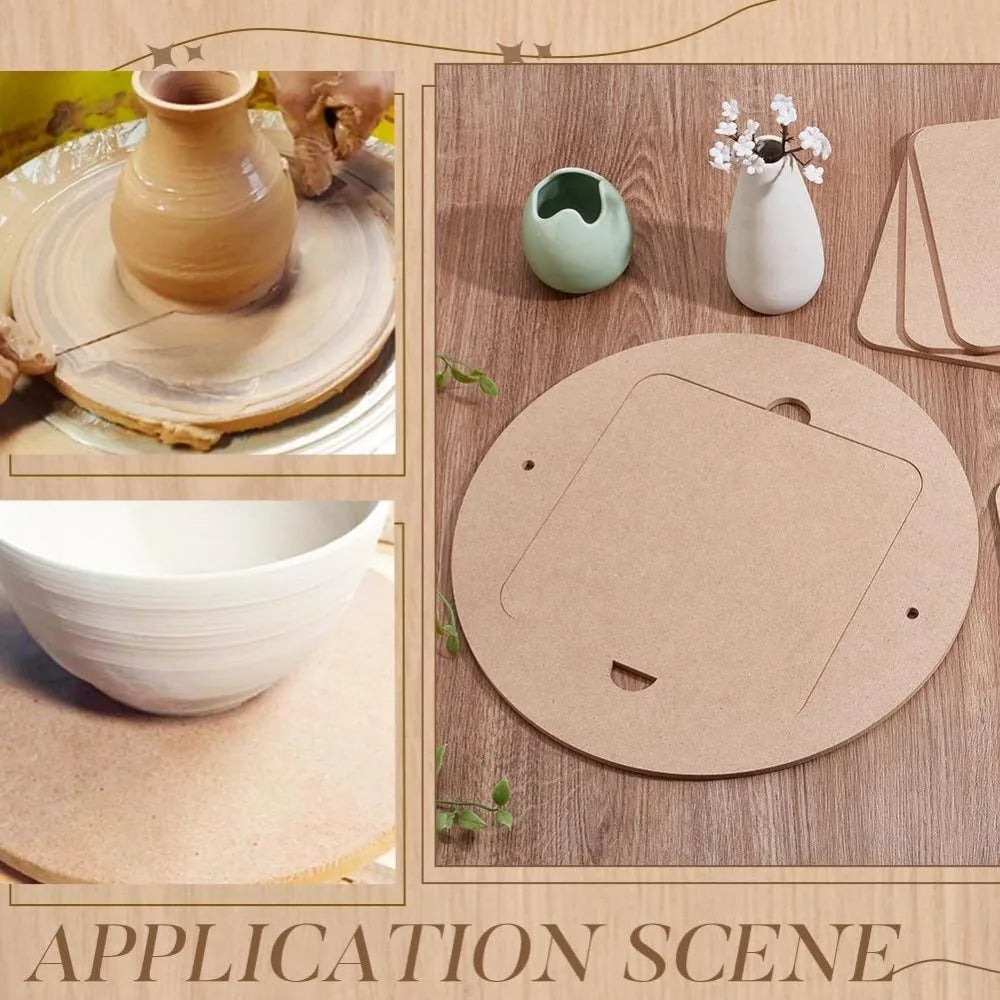 11.8" Pottery Wheel Bat Set – Round & Square Clay Throwing Bats