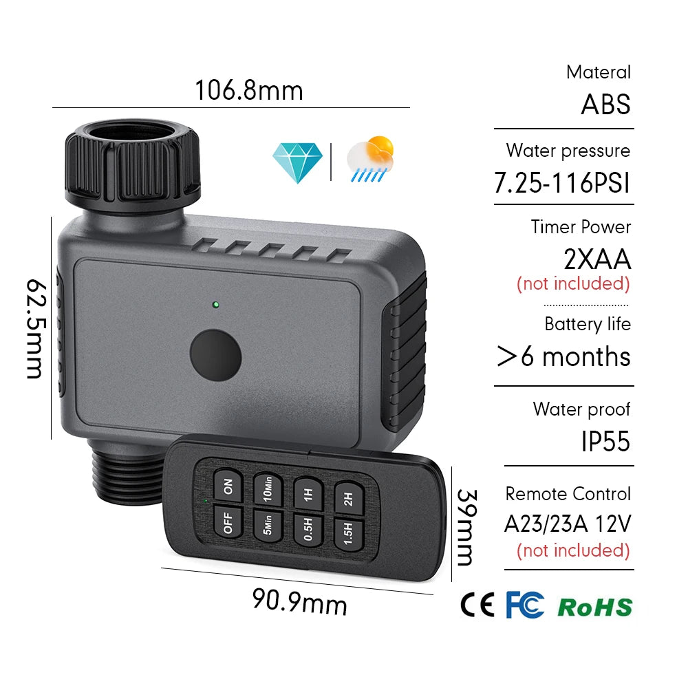Remote Control Garden Water Timer – 6-Speed Auto Irrigation