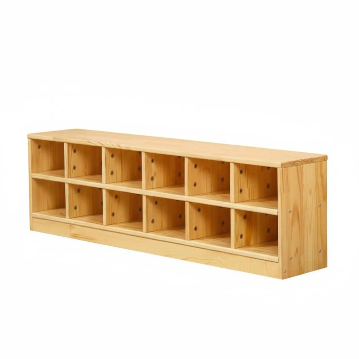 Wooden Multi-Compartment Kids Shelf | Playroom Organizer
