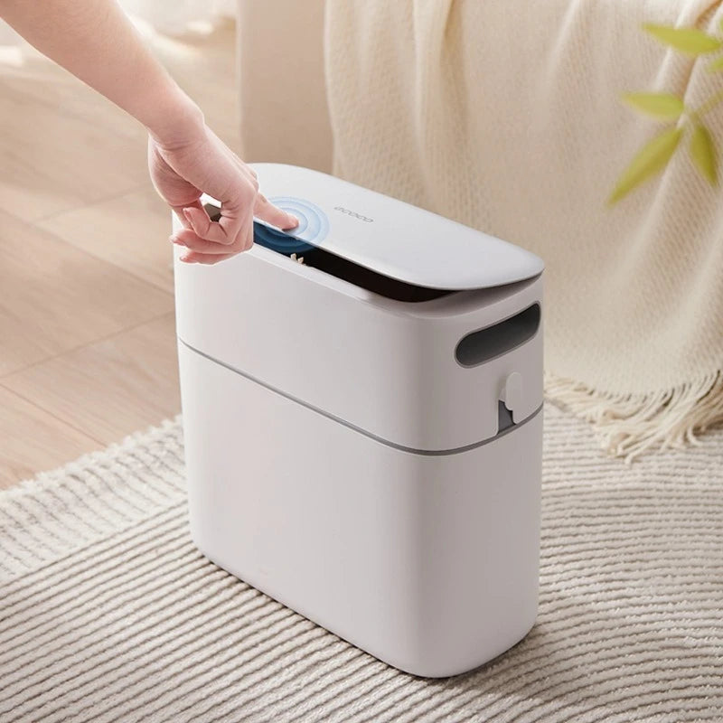 Slim One-Touch Odor-Proof Trash Can – 8L Space-Saving Bin