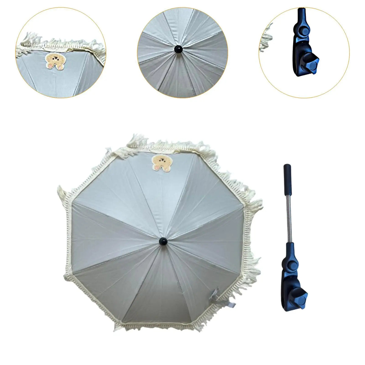 Baby Stroller Parasol Clip-On Sun & Rain Pram Umbrella
