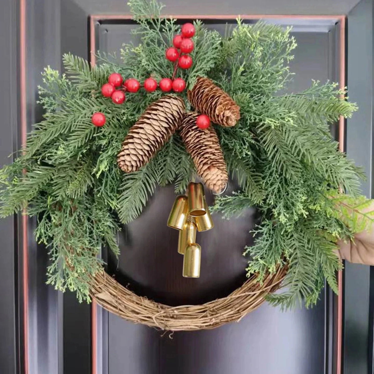 Boho Christmas Wreath – Handcrafted Holiday Door Decoration