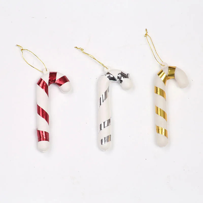 6-Pack Mini Candy Cane Christmas Tree Ornaments 2.5x7cm