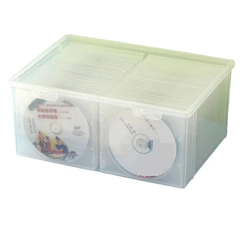 Transparent CD DVD Storage Box – Large Capacity Snap Cover