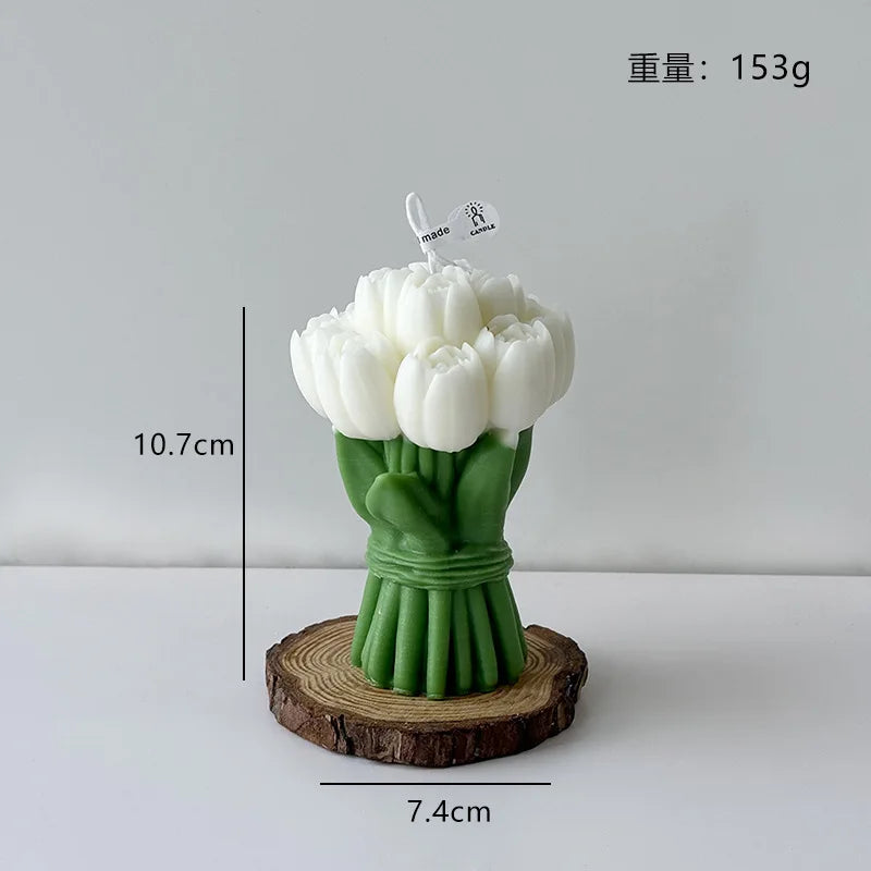 Tulip Bouquet Aromatherapy Candle – Floral Home Décor Gift