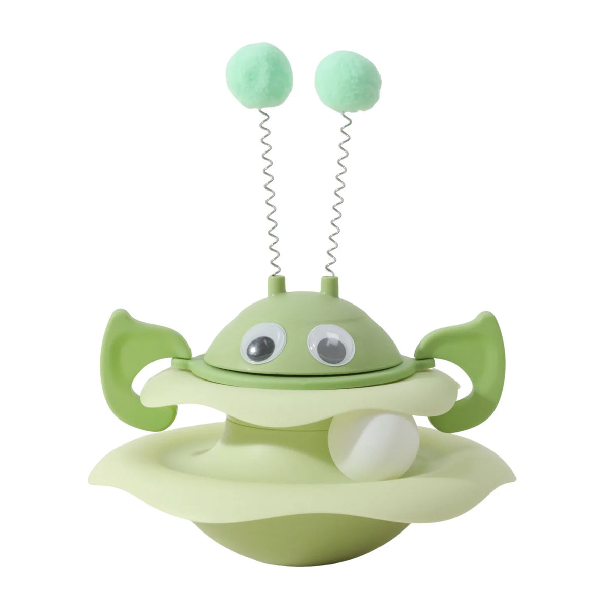 Interactive Cat Tumbler Toy – Spring Pom Pom & Ball Track