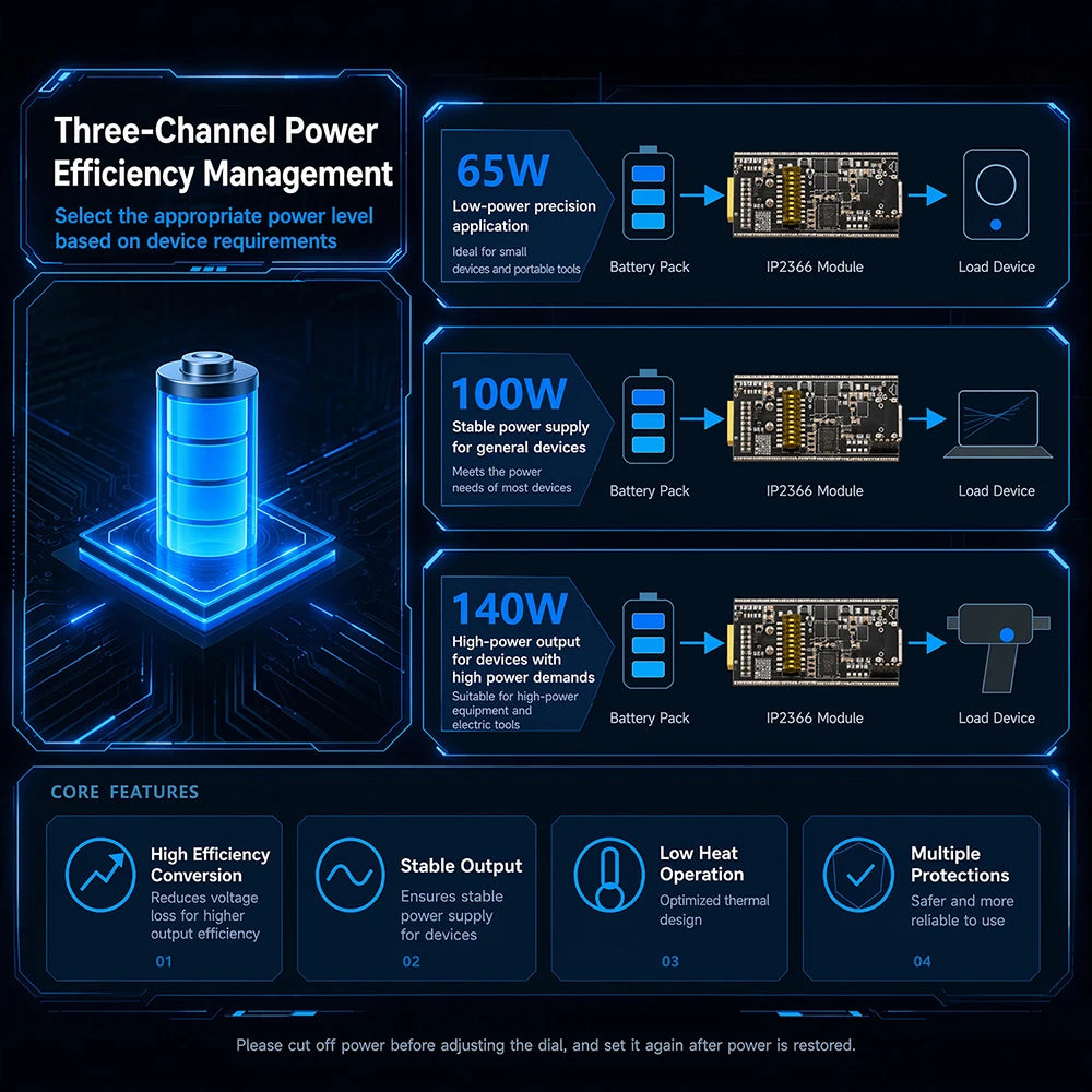 PD 140W Charge/Discharge Module IP2366 – 2S–6S Li Battery