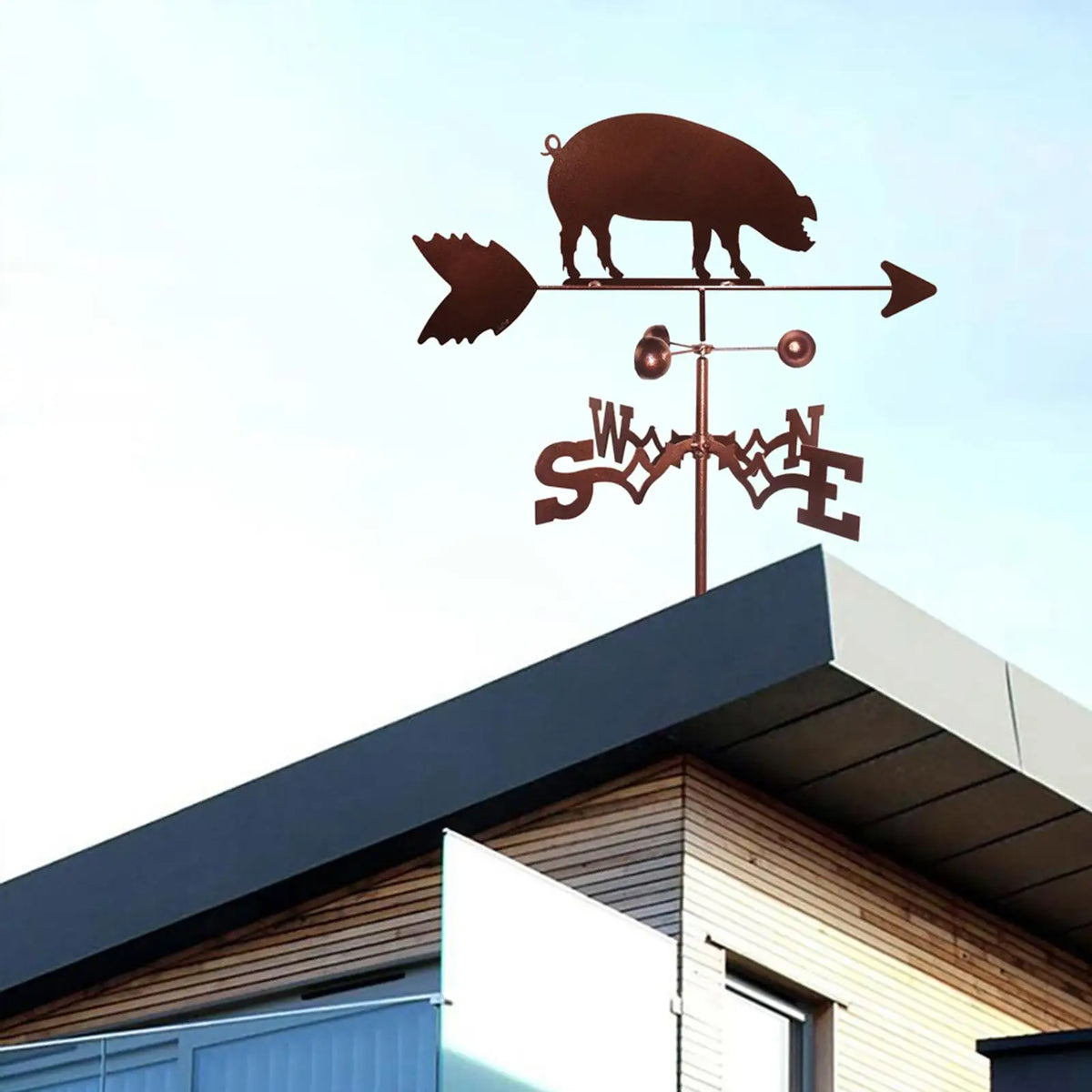 Iron Pig Weathervane Art Deco Wind Direction Indicator