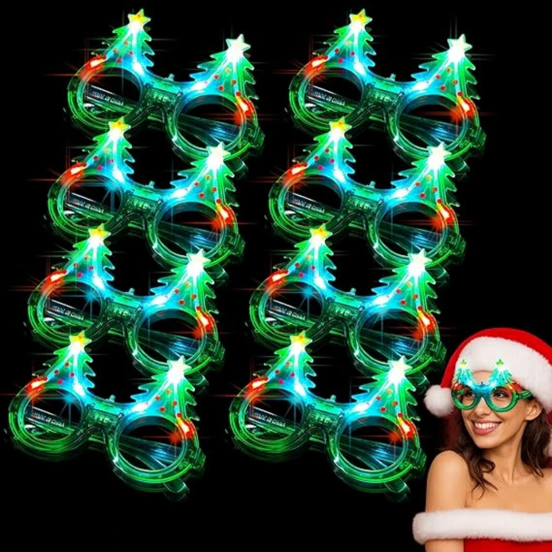 Christmas Tree LED Light-Up Flashing Glasses | Party Gift