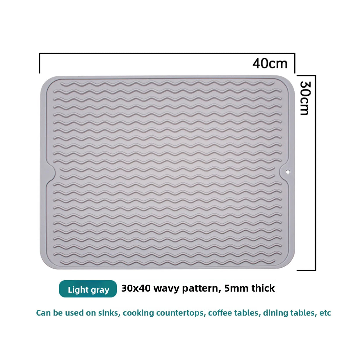 Silicone Dish Drying Mat – Heat-Resistant Wave Kitchen Pad