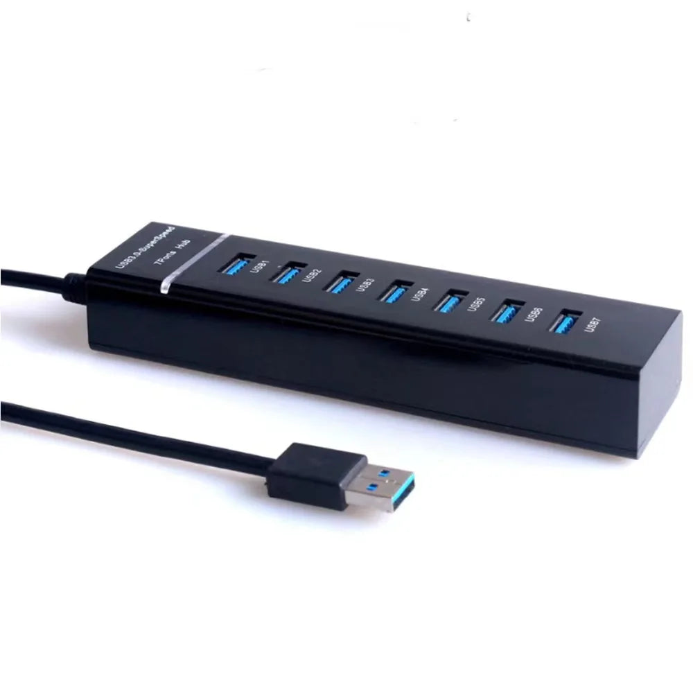 OULLX 7-Port USB 3.0 & 2.0 Hub Splitter with DC Power Port