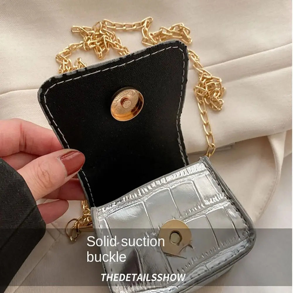 Cute Mini Crossbody Bag – Chain PU Shoulder Bag for Women