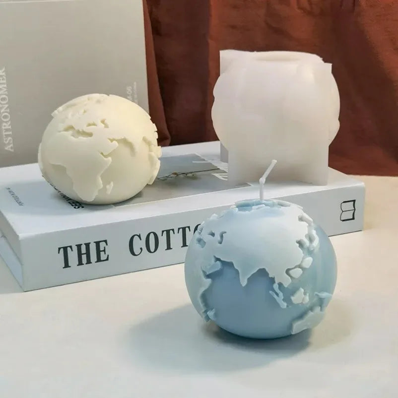 3D Earth Moon Silicone Mold – DIY Candle, Resin & Soap Cast
