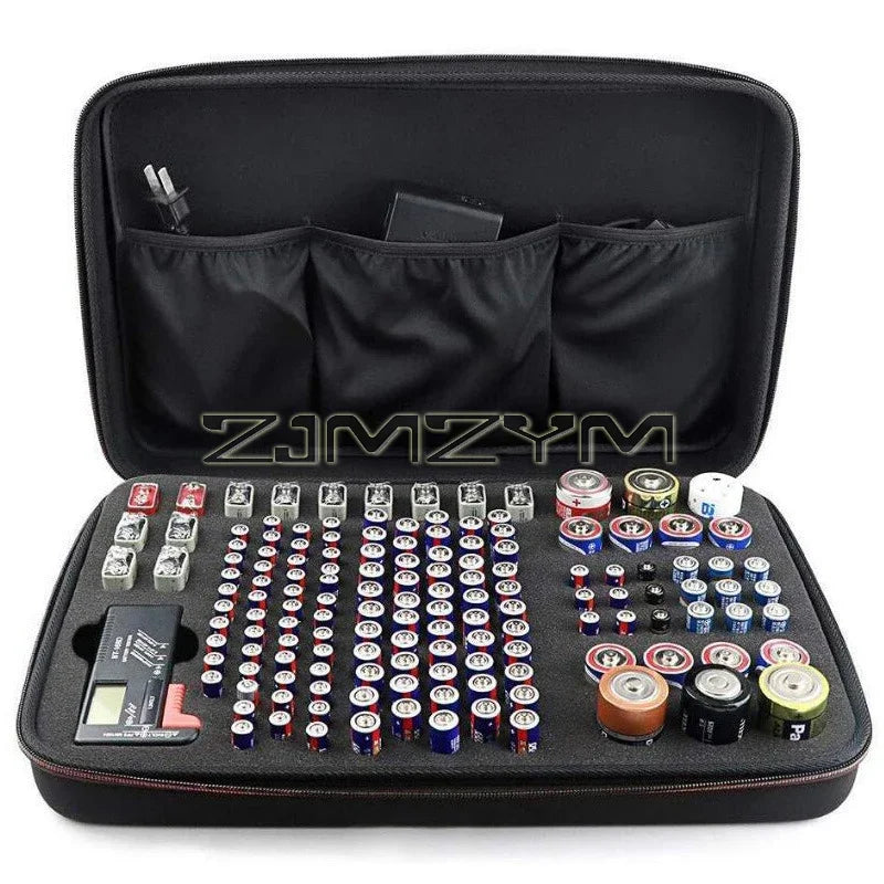 Portable Battery Storage Case – AA AAA C D 9V Organizer Box