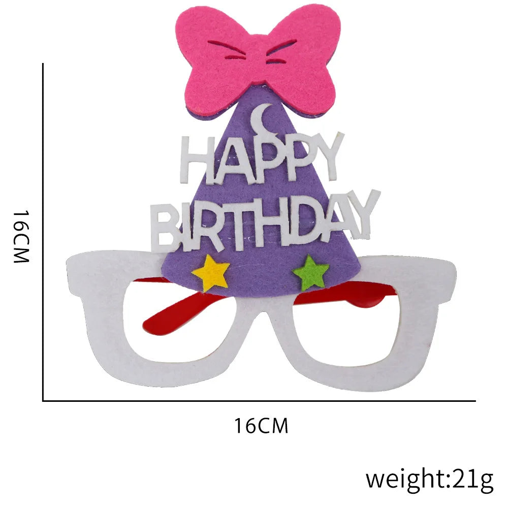 Kids Birthday Cartoon Animal Felt Glasses – Fun Party Props