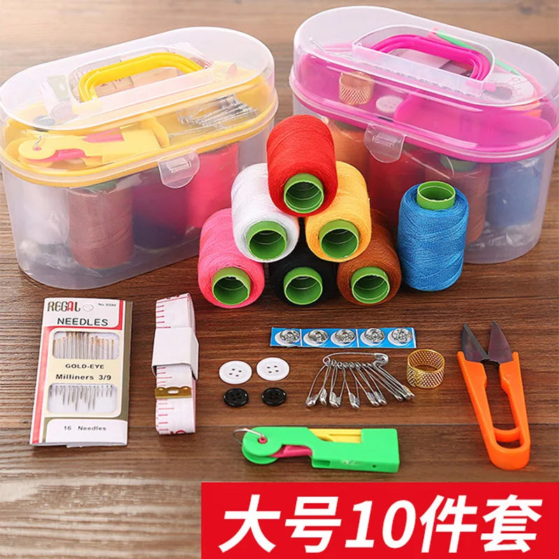Portable 10-Piece Needle & Thread Sewing Kit | Mini Box Set