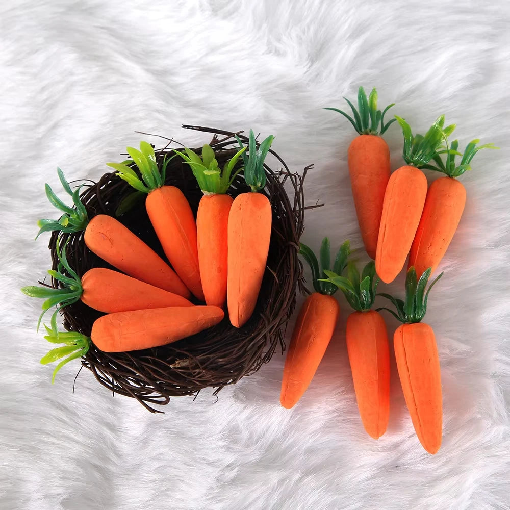 12-Pack Easter Foam Carrot Ornaments – Spring Party Décor