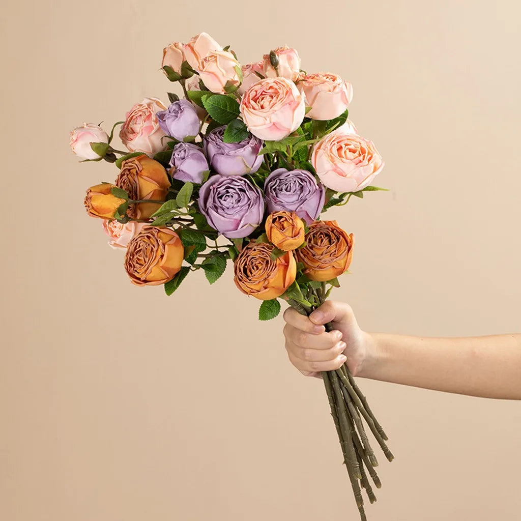 Faded Edge Imperial Artificial Rose Bouquet | Fabric Flowers