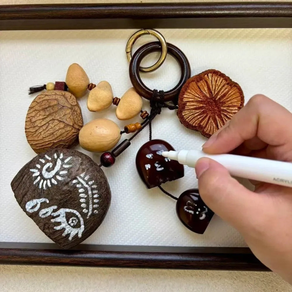 Handmade Natural Nut Shell Hanging Bell Pendant | 13cm