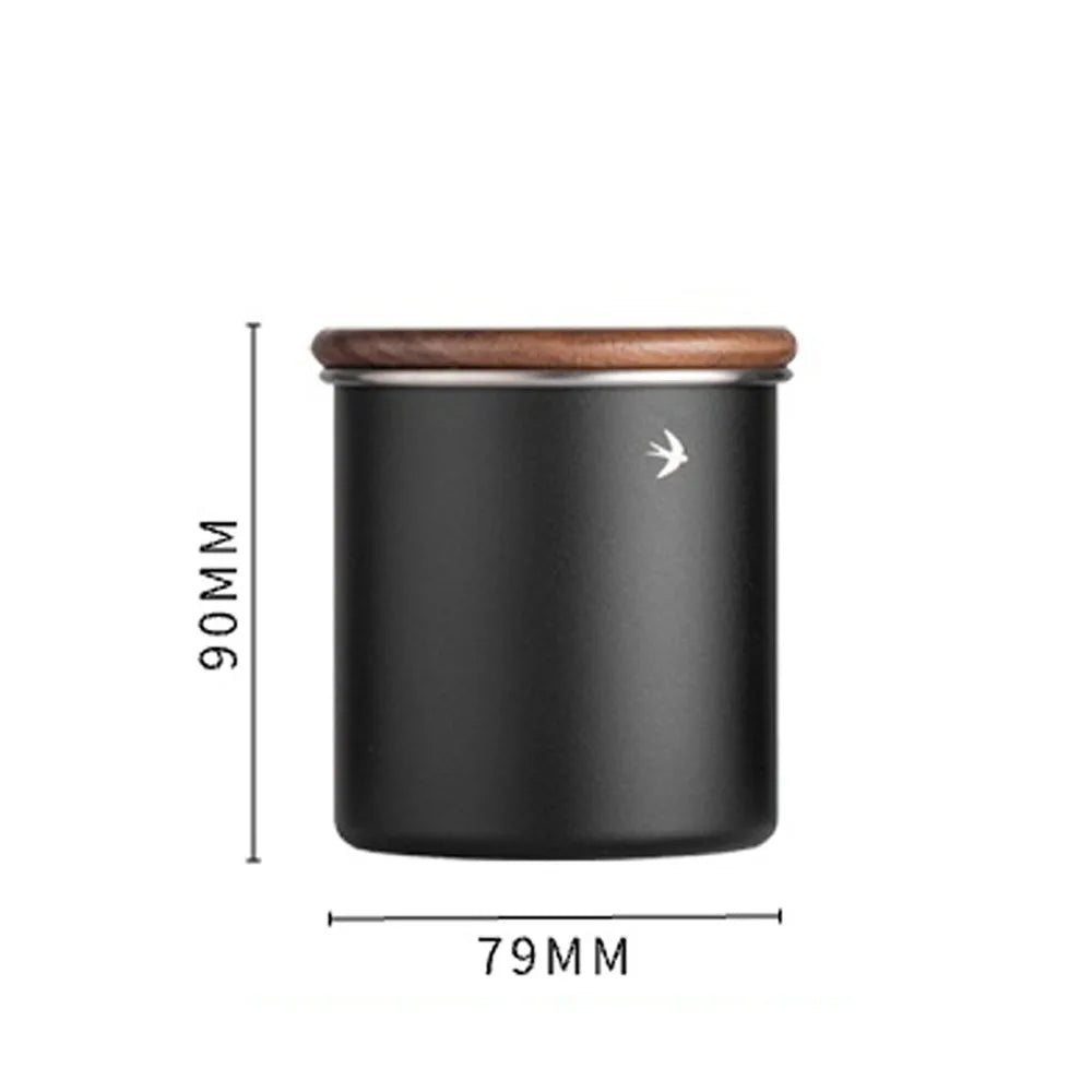 Stainless Steel Matcha Jar with Wood Lid – 380ml & 560ml