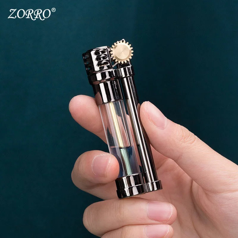 ZORRO Z654 Transparent Oil Chamber Windproof Grinding Wheel Lighter