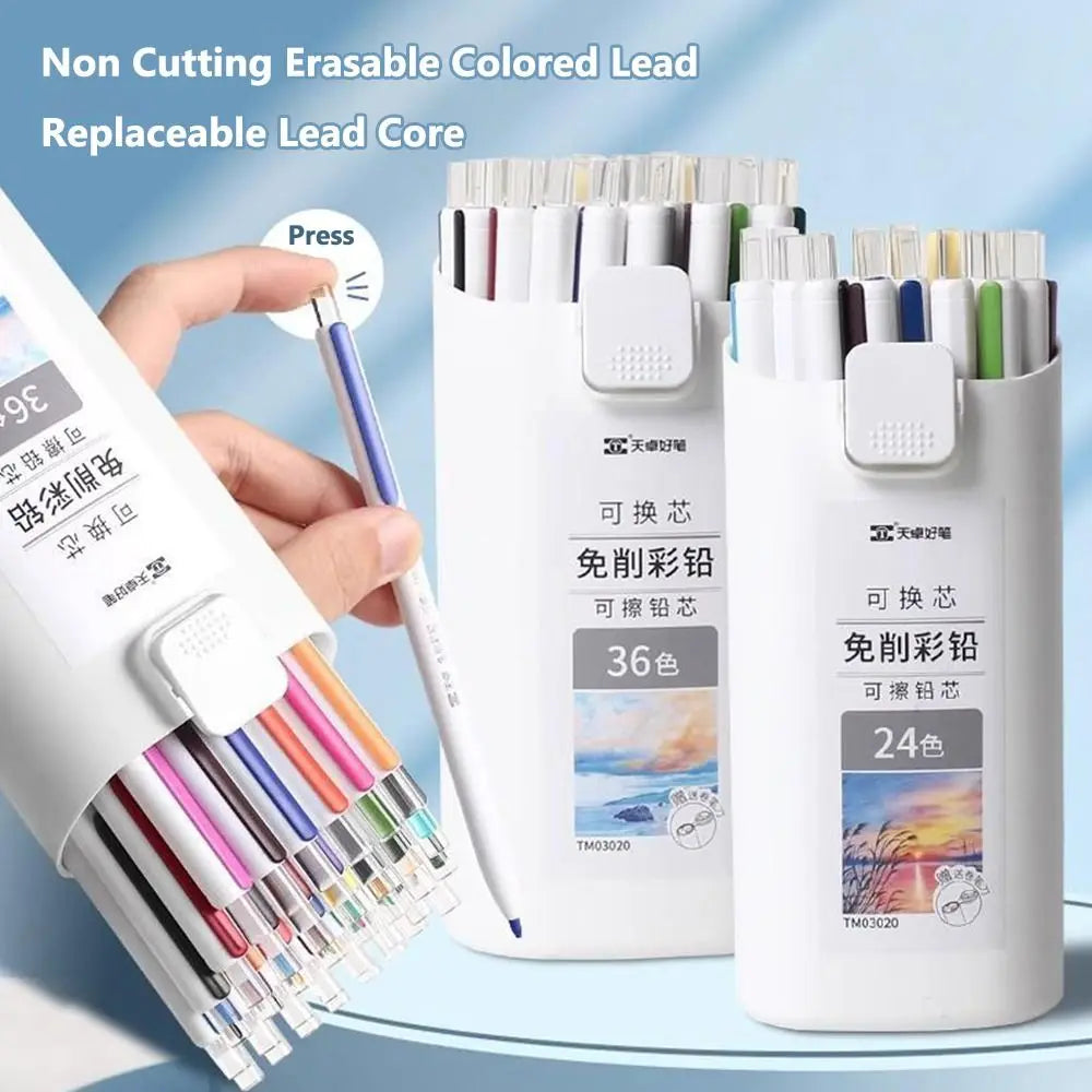 Oil-Based Mechanical Colored Pencils – 12 to 36 Color Sets