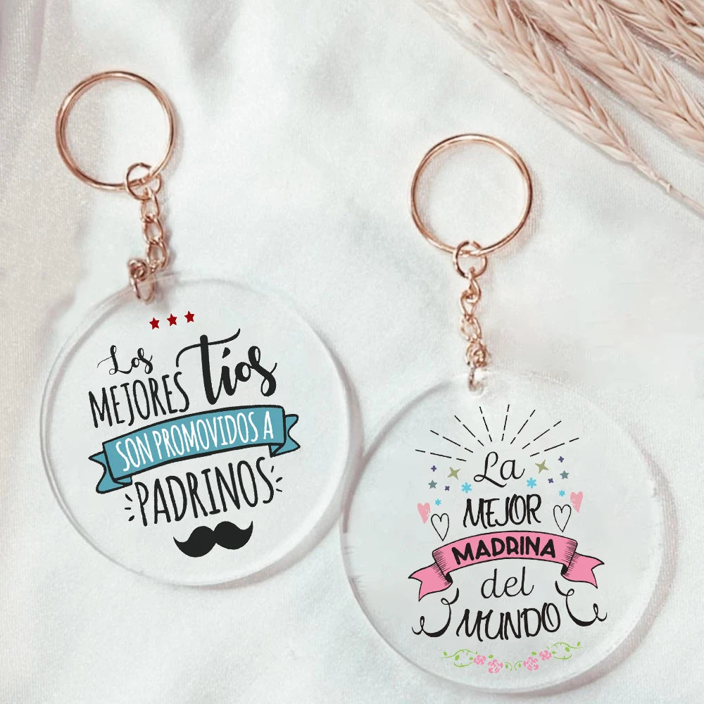 Spanish Godmother Godfather Acrylic Keychain | Padrinos Gift
