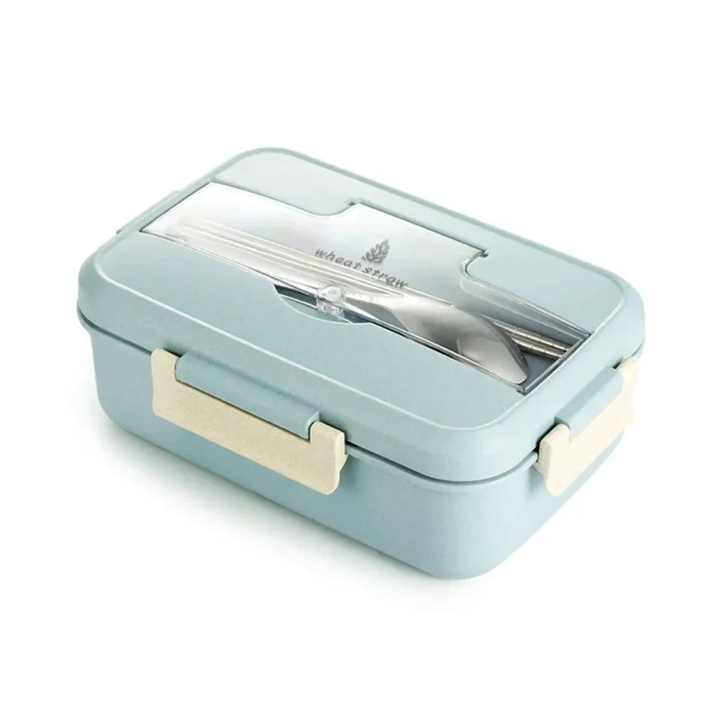 Wheat Straw Bento Lunch Box with Spoon & Chopsticks