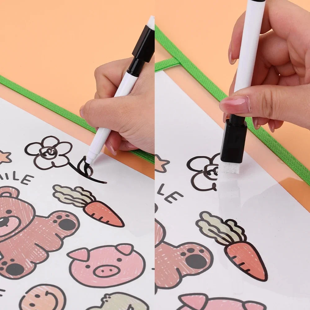 Clear Dry Erase Pocket Sleeves – Reusable PVC Folders 1/5 Pack