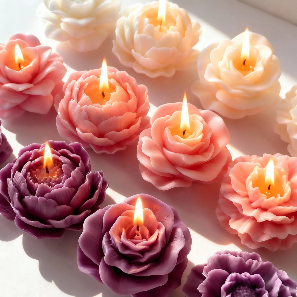 3D Peony Rose Silicone Mold – Candle, Resin & Cake DIY Mold