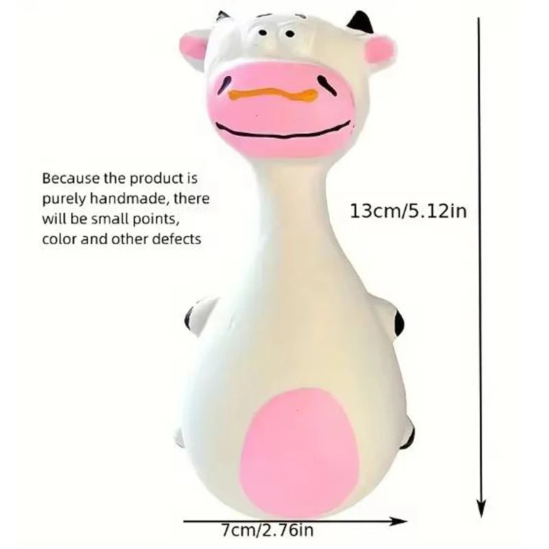 Cartoon Squeaky Latex Dog Toy – Elephant, Cow & Bear