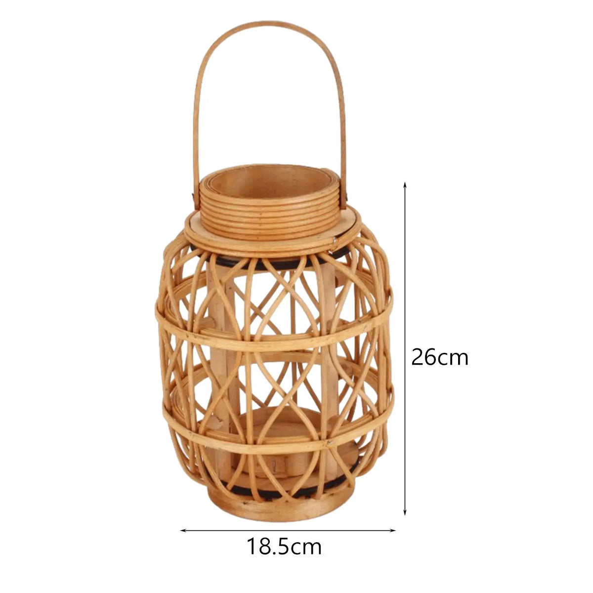 Woven Bamboo Rattan Candle Holder – Rustic Farmhouse Décor