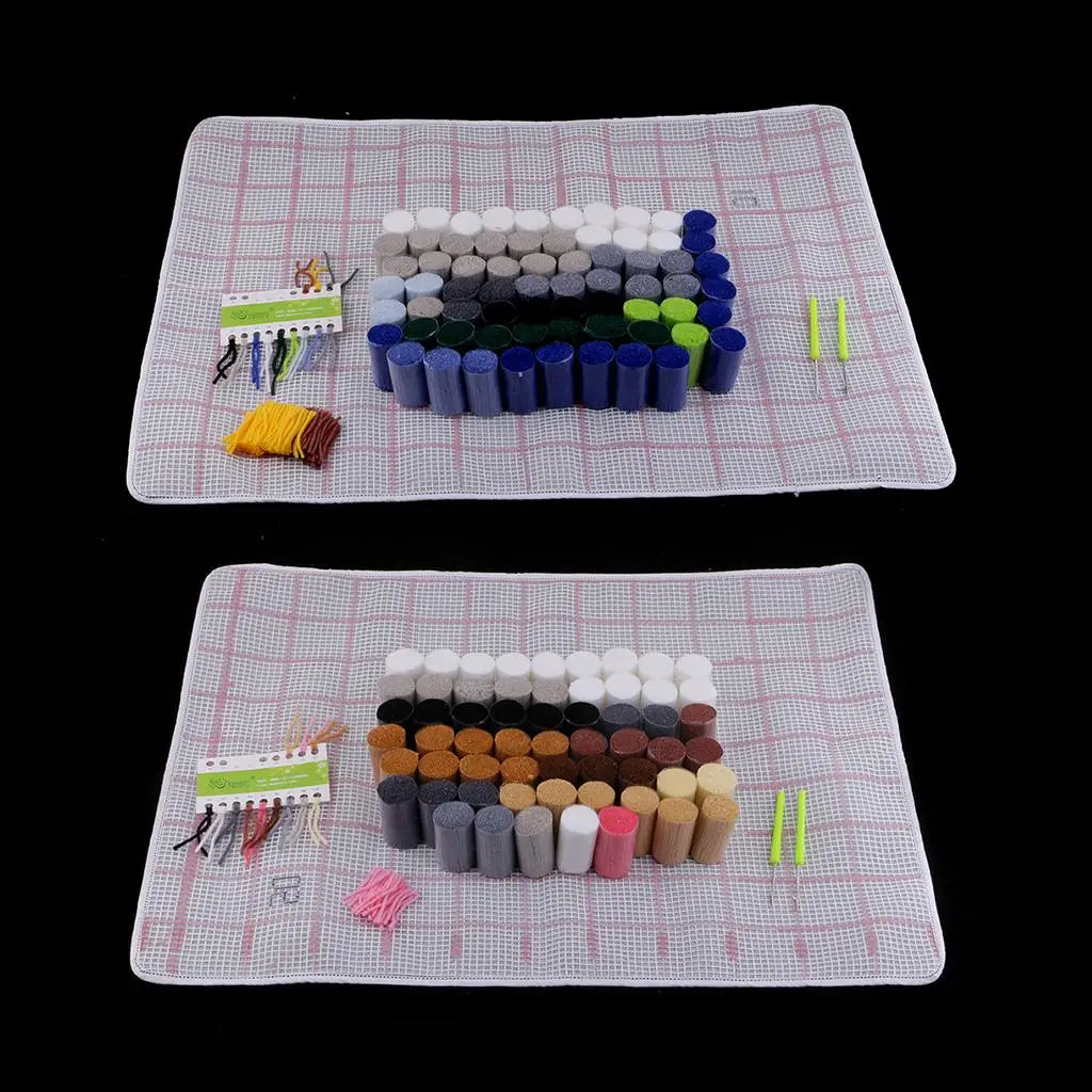 DIY Latch Hook Kit – Printed Canvas Rug, Pillow & Tapestry Set