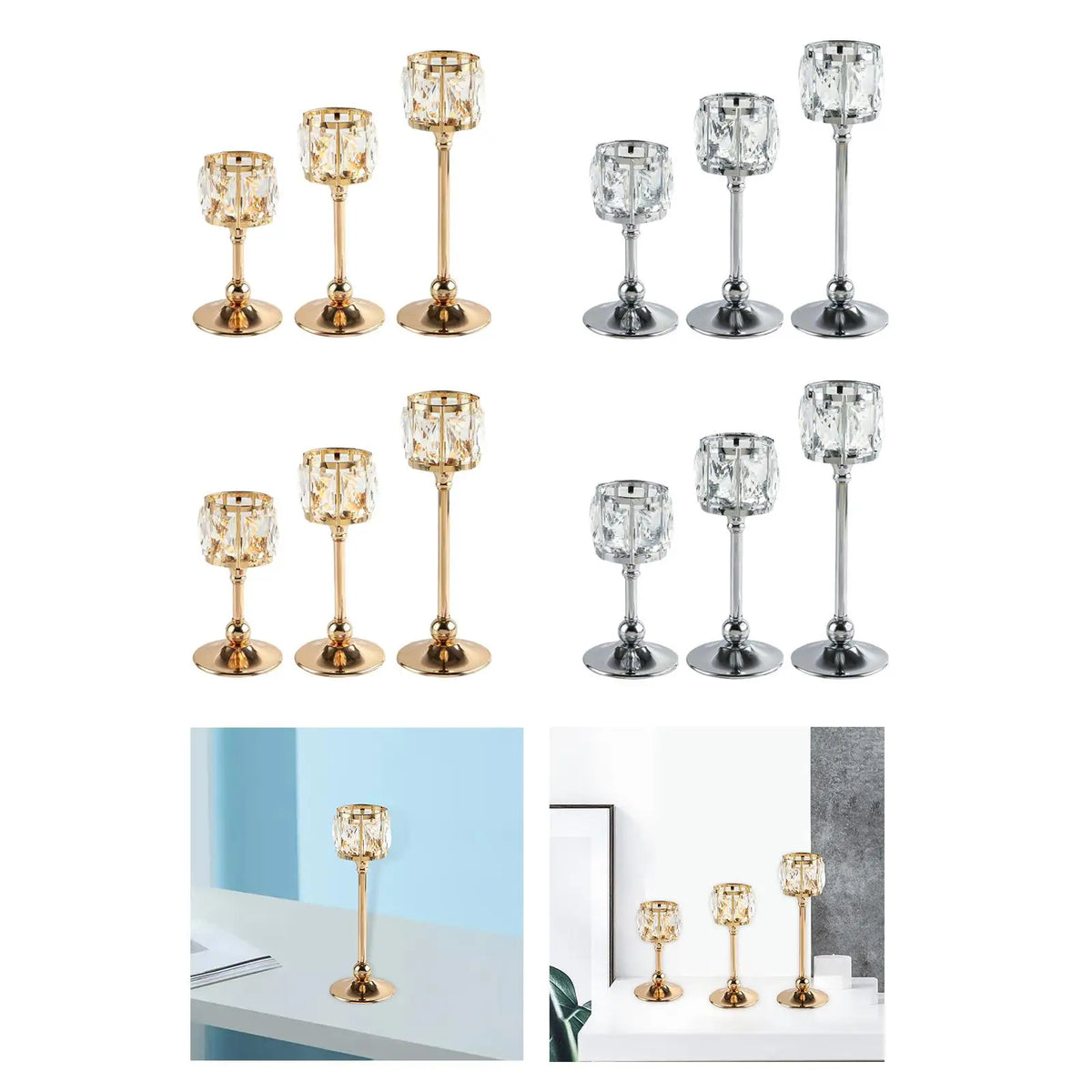 Crystal Candlestick Holder – Elegant Table Centerpiece Decor
