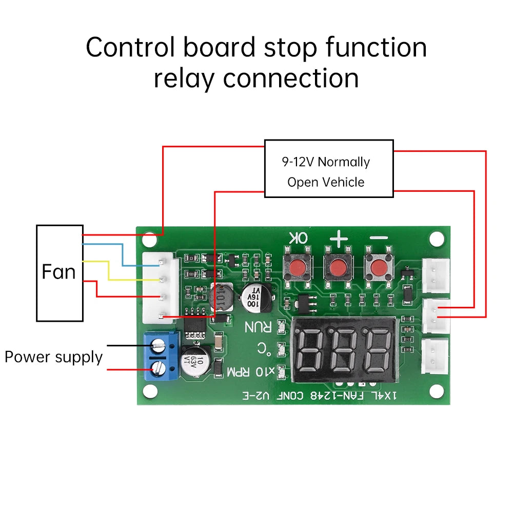 4-Wire PWM Fan Temperature Speed Controller DC 12–48V