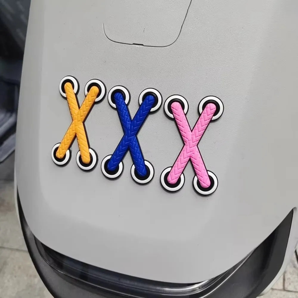 3D Cross PVC Vinyl Decal – Multicolor Car & Motorcycle Sticker