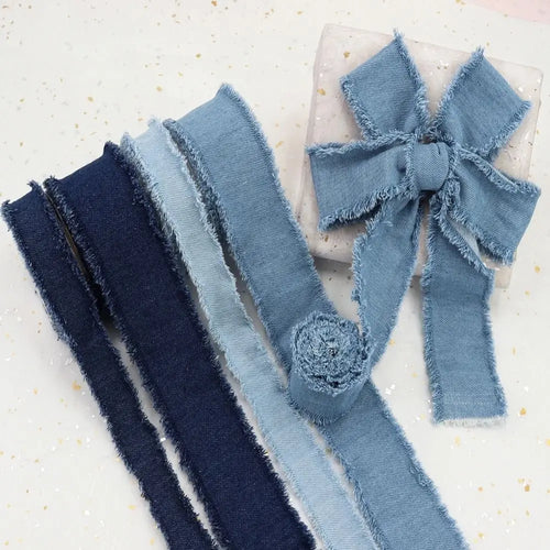 1.5 Yards Blue Denim Ribbon – DIY Hair Bows & Bridal Crafts