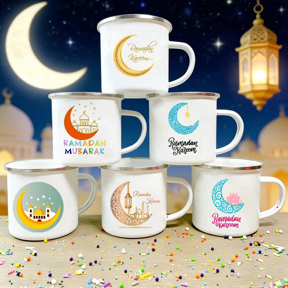 Ramadan Mubarak Enamel Mug – Eid Gift for Family