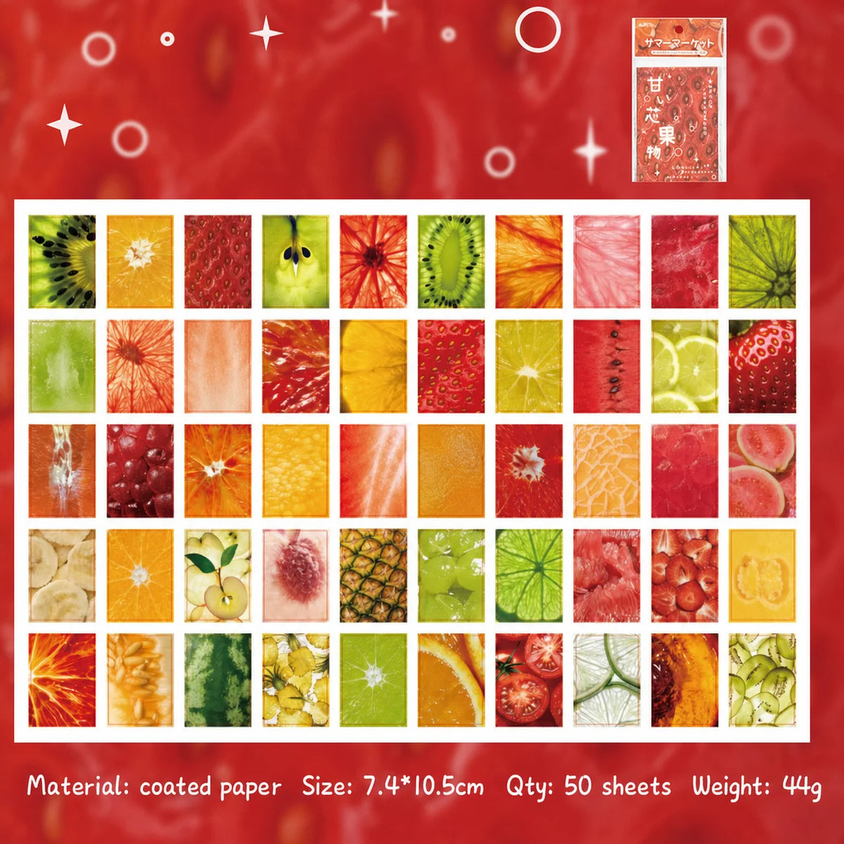 M5 Journal Decorative Paper Pad – 50 Sheets Food Pattern
